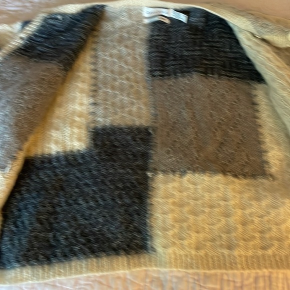 ROBERT SCOTT LTD ~ Gray- cream -button down sweater Mohair & ACRYLIC hand knit - Picture 6 of 10